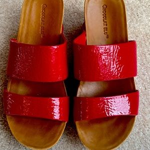 Red chocalat blu platform shoes worn only a few times